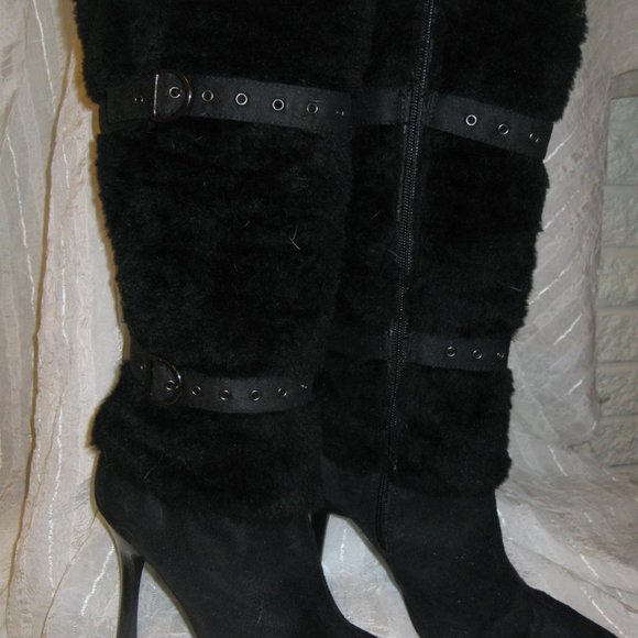Anne Michelle Russian Inspired Black Boots - Picture 2 of 6